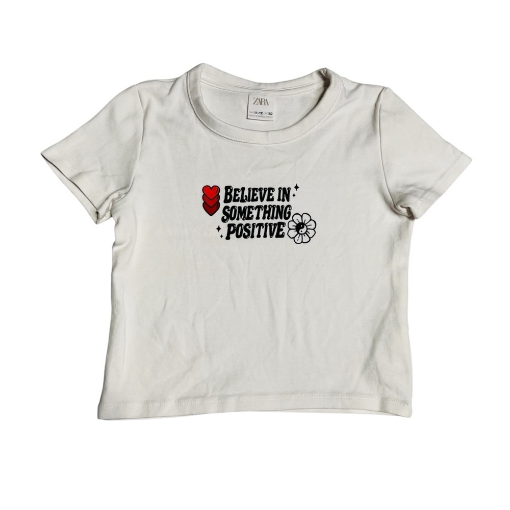 Zara Kids White Positive Message‎ T-Shirt